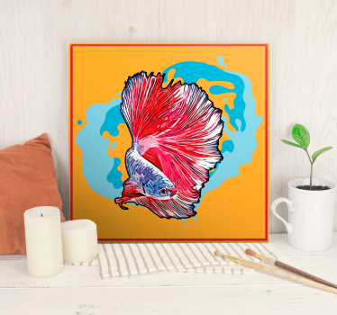 Fish canvas of vibrant betta fish - TenStickers