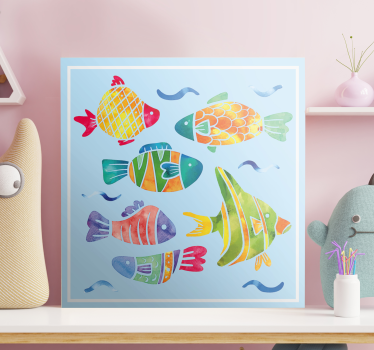 Fish canvas vibrant marine life - TenStickers