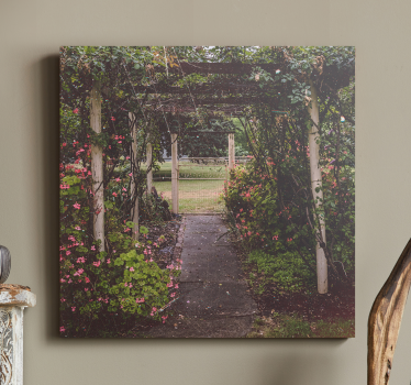 Floral garden path flowers  canvas - TenStickers