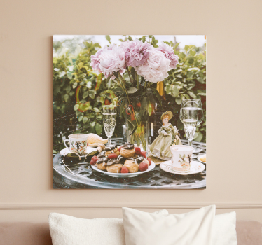 Flowers canvas afternoon tea arrangement - TenStickers