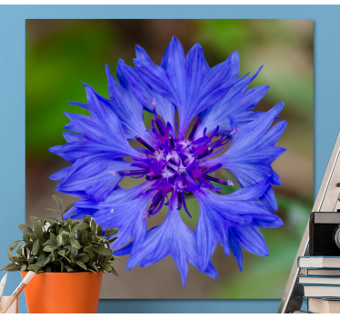 Flowers canvas blue flower bloom - TenStickers