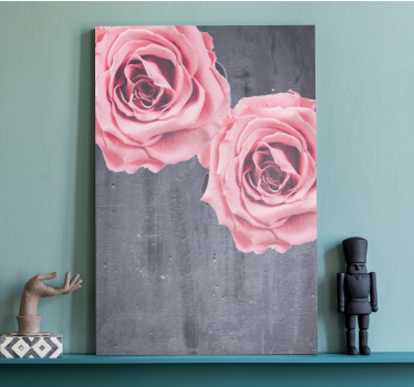 Flowers canvas blush roses bouquet - TenStickers