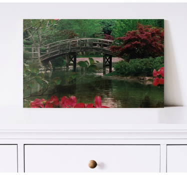 Flowers canvas bridge enveloped in blossoms - TenStickers