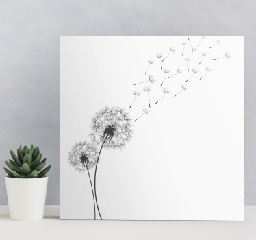 Flowers canvas dandelion seeds in the wind - TenStickers