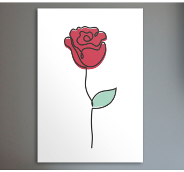 Flowers canvas elegant red rose - TenStickers