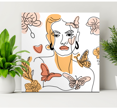 Flowers canvas floral art portrait - TenStickers