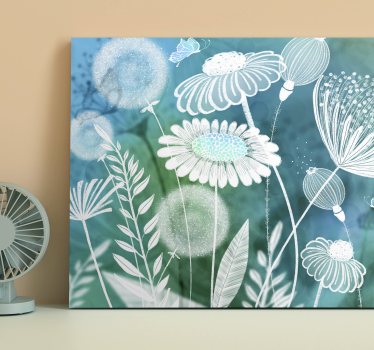 Flowers canvas floral blooming pattern - TenStickers