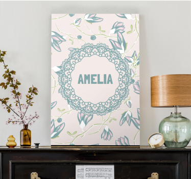 Flowers canvas floral lace pattern - TenStickers