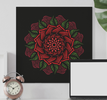 Flowers canvas floral mandala artwork - TenStickers
