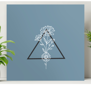 Flowers canvas floral triangle pattern - TenStickers