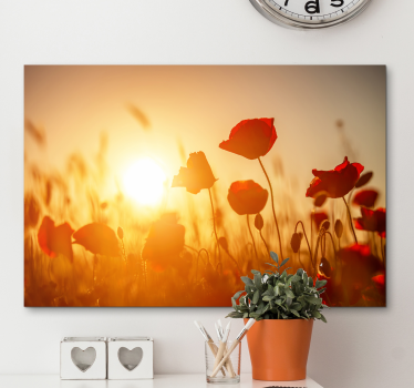 Flowers canvas poppy field radiance - TenStickers