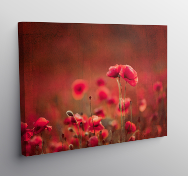 Flowers canvas radiant poppy meadow - TenStickers