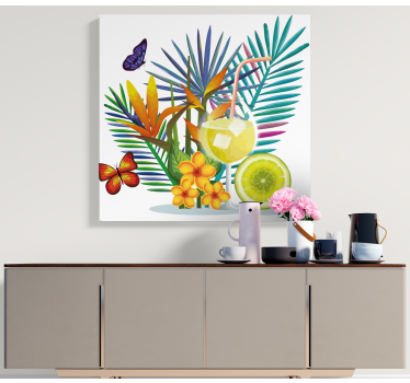 Flowers canvas tropical drink display - TenStickers