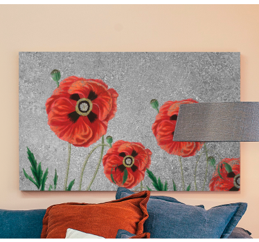 Flowers canvas vibrant poppy blooms - TenStickers