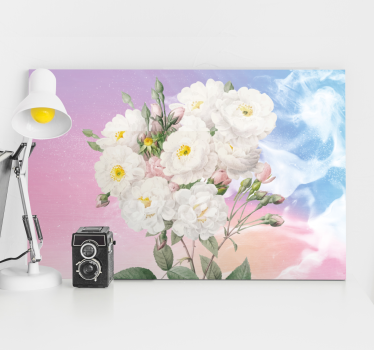 Flowers canvas white floral bouquet - TenStickers