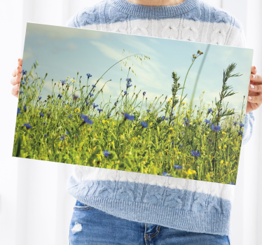 Flowers canvas wildflower meadow artwork - TenStickers