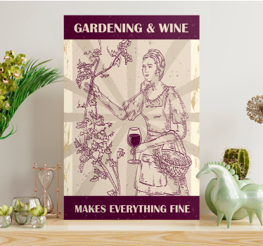 Gardening and wine vintage wall prints - TenStickers