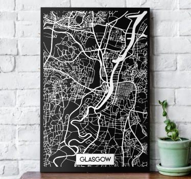 Glasgow Topographic Map City skyline prints - TenStickers