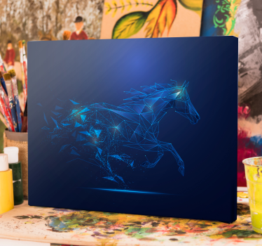 Horse wall art running geometric horse - TenStickers