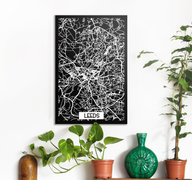 Leeds Topographic Map City skyline prints - TenStickers