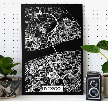 Liverpool Topographic Map City skyline prints - TenStickers