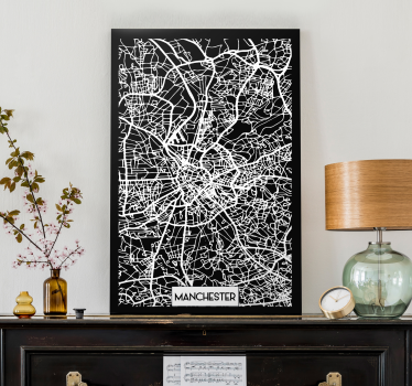 Manchester Topographic Map City skyline prints - TenStickers