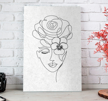 Minimalist faceless woman hallway wall canvas - TenStickers