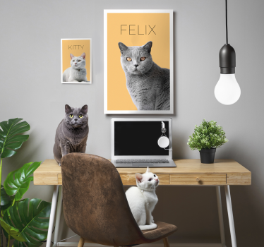 Minimalist pet portrait office canvas art - TenStickers