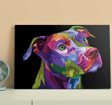 Multicolor modern pitbull dog canvas pictures - TenStickers