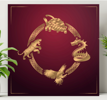 Mythical Creatures Circle animal canvas wall art - TenStickers