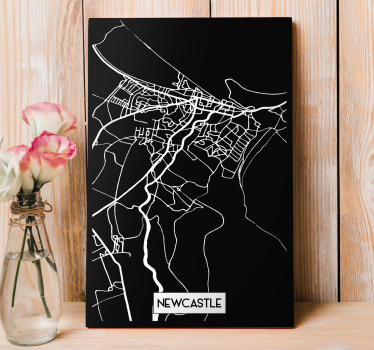 Newcastle Topographic Map City skyline prints - TenStickers