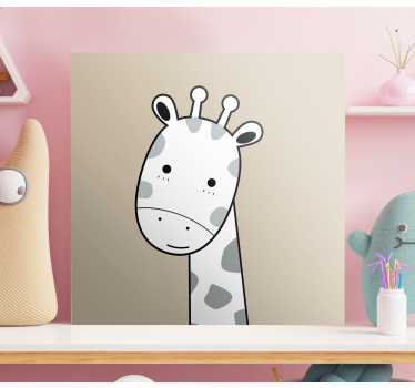Nordic beige giraffe animal canvas - TenStickers