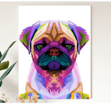 Pop art pug dog canvas pictures - TenStickers