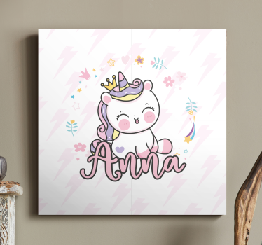 Pretty baby unicorn customisable canvas prints - TenStickers