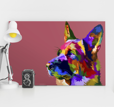 Rainbow German Shepard dog canvas pictures - TenStickers