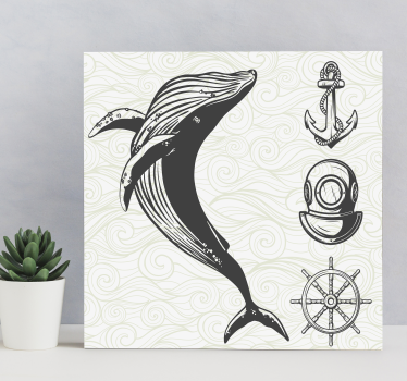 Nautical rustic canvas wall art - TenStickers