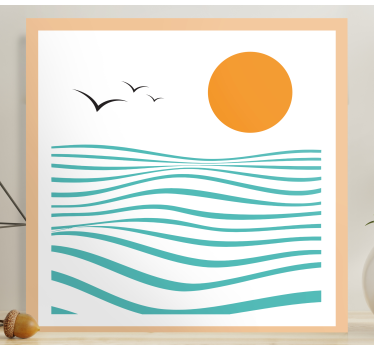 Sea abstract art geometric wall canvas - TenStickers