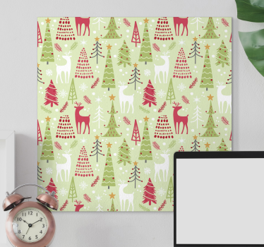 Stag canvas festive deer design - TenStickers