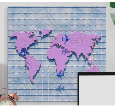 Stylized Global Map world map wall art - TenStickers