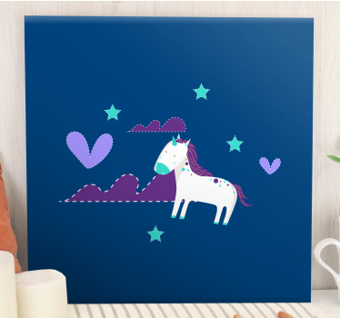 Unicorn pictures framed charming unicorn scene - TenStickers