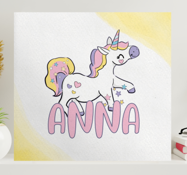 Unicorn pictures framed happy unicorn character - TenStickers