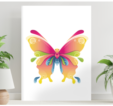 White Background butterfly canvas - TenStickers