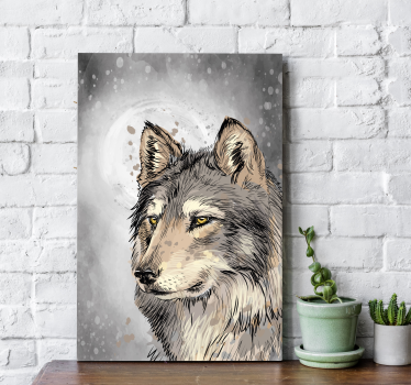 Wolf draw animals on canvas - TenStickers