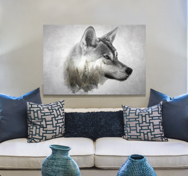 Wolf forest animals on canvas - TenStickers