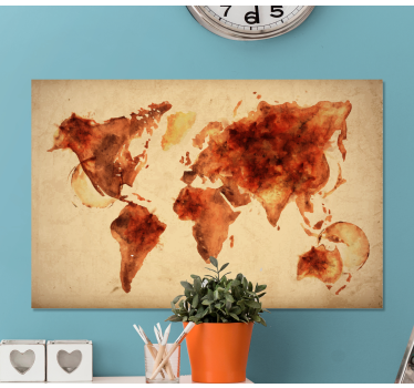 World map wall art aquarelle global map - TenStickers
