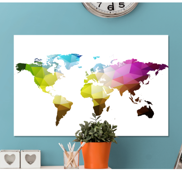 World map wall art geometric global map - TenStickers