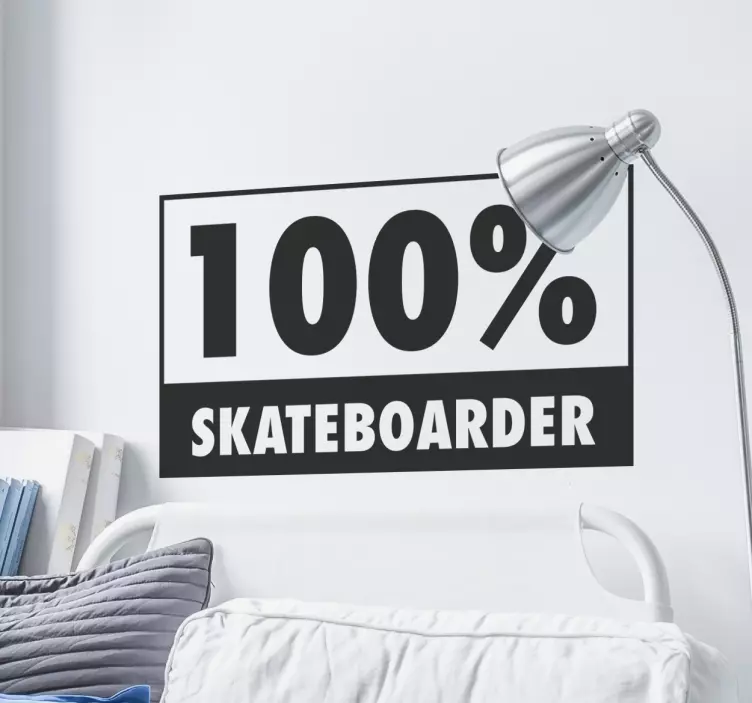 100% Skateboarder Wall Sticker - TenStickers
