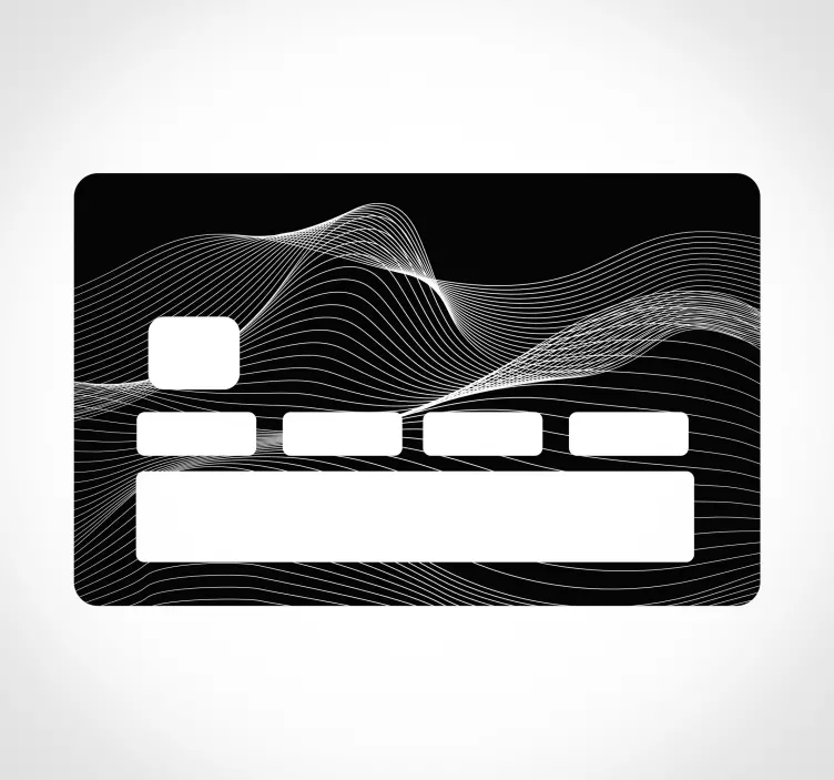 3D abstract black wave bank card sticker - TenStickers