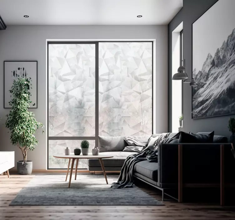 3D effect geometric window film - TenStickers