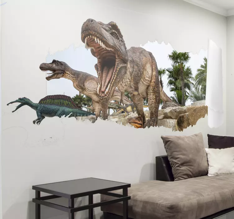 3D Jurassic park animal wall sticker - TenStickers